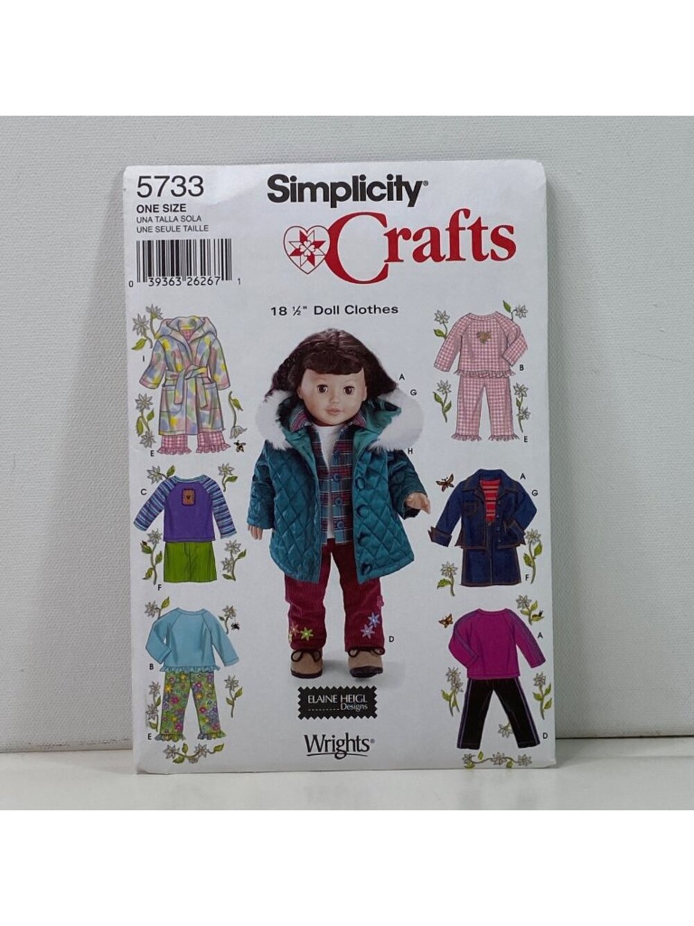 Title:  Simplicity Crafts 5733 18 Inch Doll  Pattern Uncut Pajamas Outfits